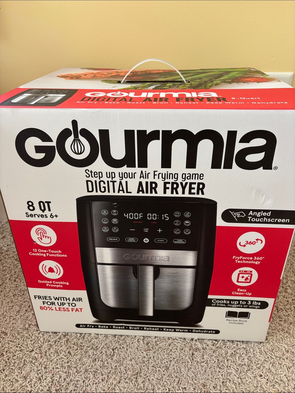 Gourmia Digital Air Fryer 8 QT — Stainless Steel/Black